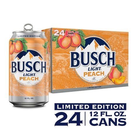 Busch light peach near me - This domestic canned beer has just the right amount of sweetness on the front end with a clean finish on the back. With a low 4.1% ABV and a straw colored liquid, Busch Light Peach is the perfect fruity lager for summer moments. From the makers of Busch, Busch Light, and Busch Light Apple. Get a taste of summer in every sip with Busch Light ... 